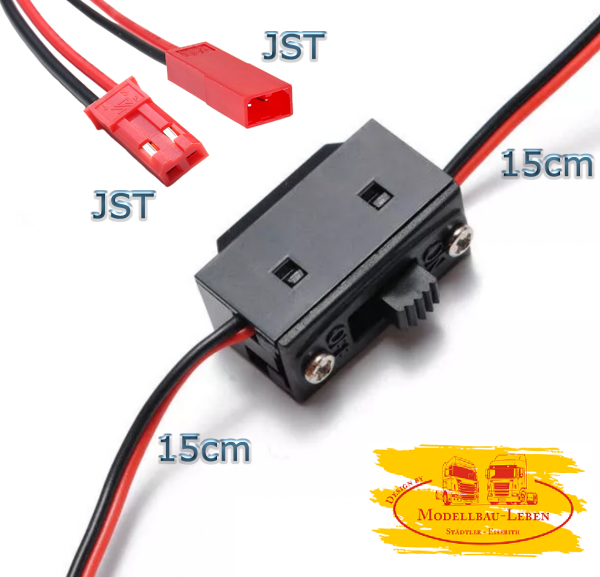 Ein Aus RC Zwischenschalter Powerschalter Schalterkabel Lipo JST Stecker auf Buchs BEC on/off RC