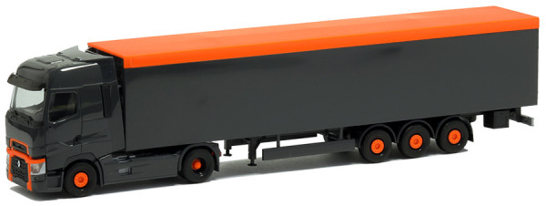 BM945493 Renault T vollverspoilert, Schubboden Auflieger antrazit / orange