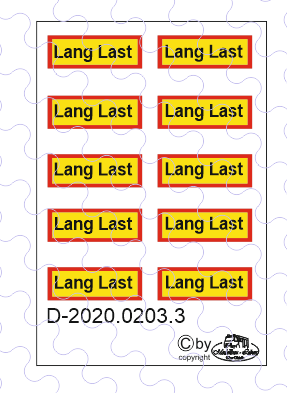 D-2020.0203.3 Lang Last Warn Schilder 10 Stück, Decalsatz 1:87