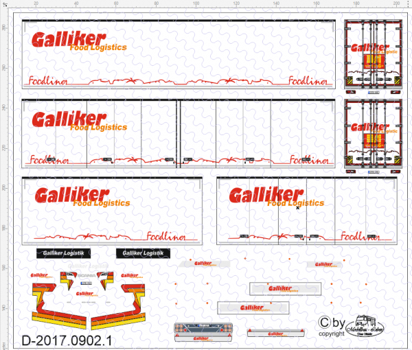 D-2017.0902.1 Galliker Footlogistik Gigaliner Decalsatz 1 Stück - 1:87 Decal