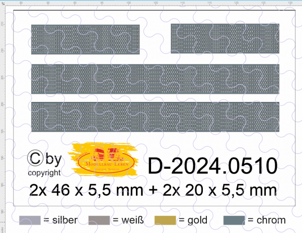 D-2024.0510 Decals Auffahrrampen Bleche je 2x 46 x 5,5 mm und 20 x 5,5 mm 1:87