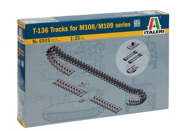 Italeri 6515 Bausatz Modell der Ketten T-136 für M108 M109. Maßstab 1:35