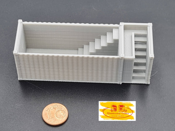 PMM 051 - 3D PLA Druck Pool Container mit Treppenanbau - 1 Stück 1:87
