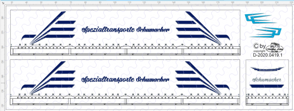 D-2020.0419.1 - Decalsatz Schumacher Auflieger Plane Bordwand - 1 Satz - 1:87
