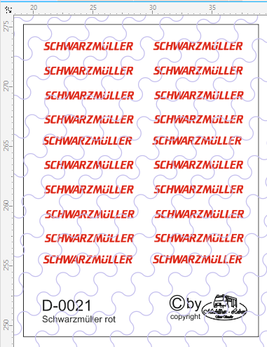 D-0021 Schwarzmüller 7,5 x 0,7 mm, rot 20 Stück - 1:87 Decal