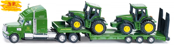 Siku 1837 Tieflader mit John Deere Traktoren 1:87