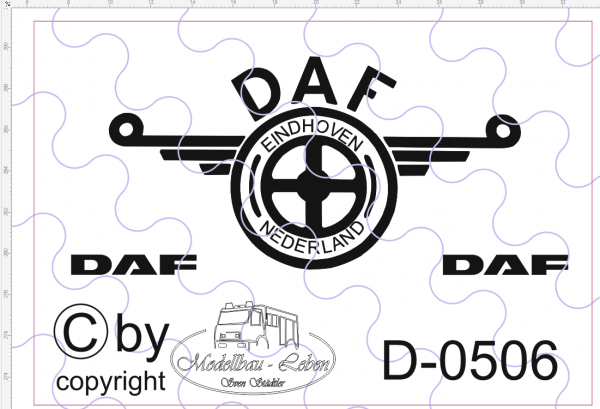 D-0506 Decalsatz DAF Logo für FH Rückwand 1 Stück 1:87