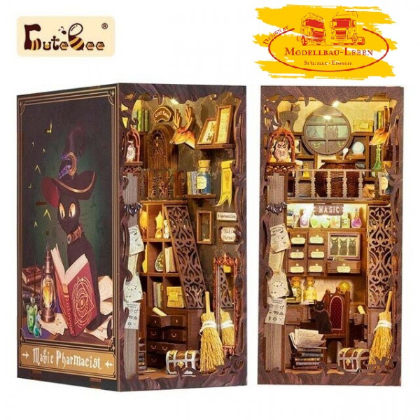 Cute Fun SZ05B - Magic Pharmacist 3D Puzzle Book Nook Holzpuzzles Zeitreise für Erwachsene Geschenke