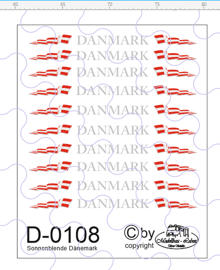 D-0108 Decalsatz Sonnenblende Dänemark