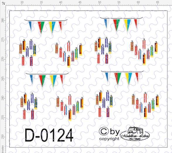 D-0124 Wimpel 4x 3er Set Decalsatz 1:87