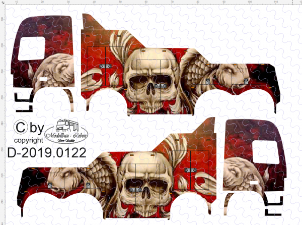 D-2019.0122 - Decalsatz Wrecker Empl Bergefahrzeug Beschriftung Skull Koi 1:87