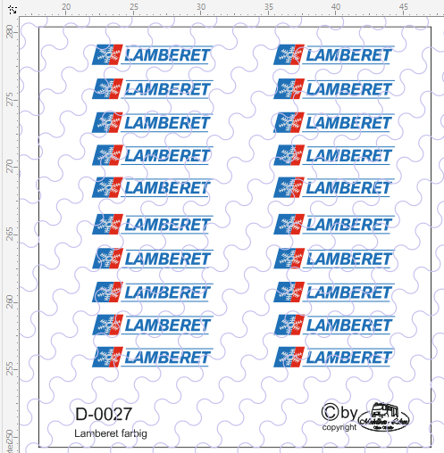 D-0027 Lamberet farbig 20 Stück - 1:87 Decal