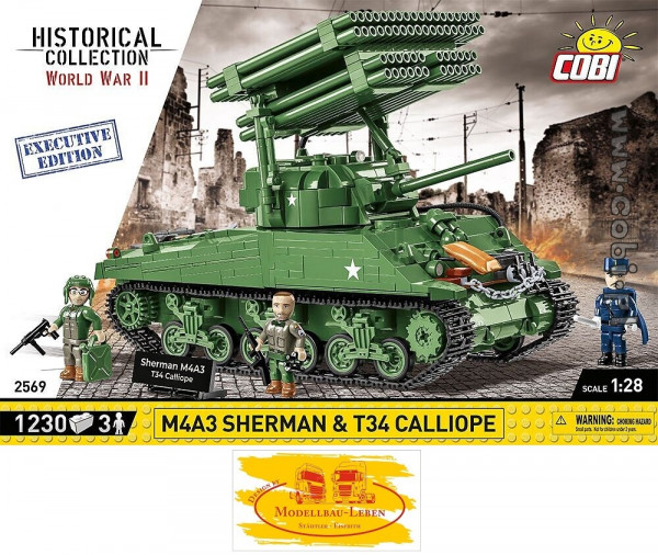 Cobi 2569 Historical Collection World War II M4A3 Sherman & T34 Calliope - Executive Editon Bausatz