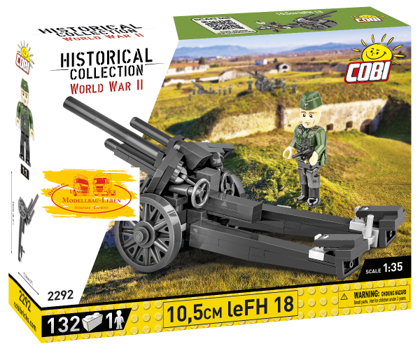 Cobi 2292 - 10,5cm leichte Feldhaubitze 18 leFH 18 - 130 Teile 1 Figur