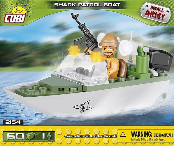 Cobi 2154 Small Army Shark Patrol Boat 60 Teile + 1 Figur