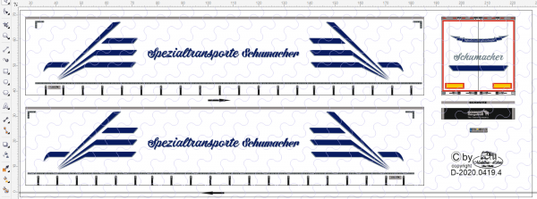 D-2020.0419.4 - Decalsatz Schumacher Planenauflieger - 1 Satz - 1:87