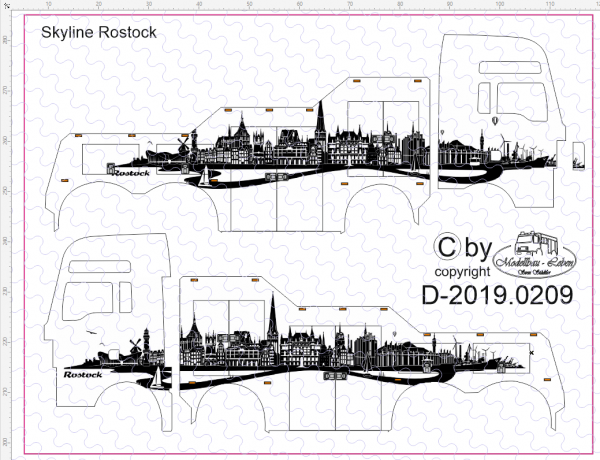 D-2019.0209 - Decalsatz Wrecker Empl Bergefahrzeug Beschriftung Skyline Rostock -1:87