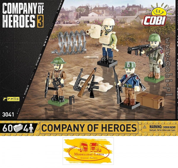 Cobi 3041 Company of Heroes Figuren Bausatz 60 Teile 4 Figuren