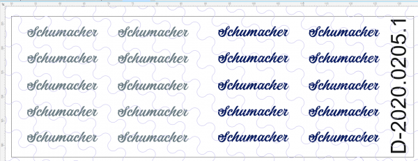 D-2020.0205.1 - Decalsatz Zugmaschine Schiftzug Schumacher - 20 Stk - 1:87