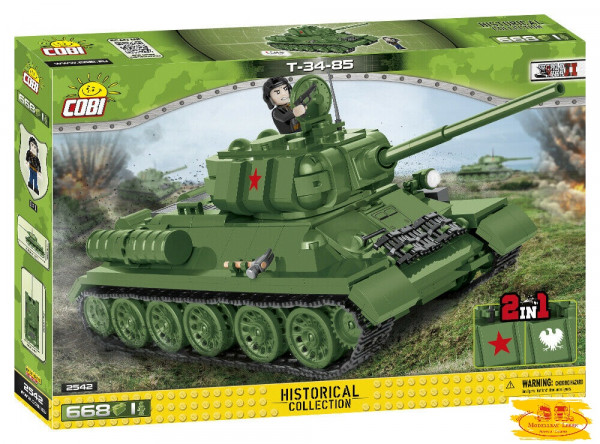 Cobi 2542 Hc WWII Panzer T 34-85, 668 Teile + 1 Figur