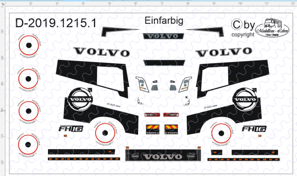 D-2019.1215 - Decalsatz Volvo FH - 1 Satz 1:87 versch. Ausführungen