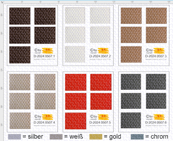 D-2024.0507 Decals gespepptes Leder in verschiedenen Farben 1:87 (22 x 17 mm)