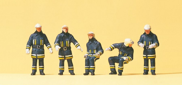 Preiser 10487 H0 Figuren Feuerwehrmänner in Einsatzkleidung