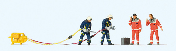 Preiser 10625 Feuerwehrmänner in moderner Einsatzkleidung, H0, Neuheit 2017