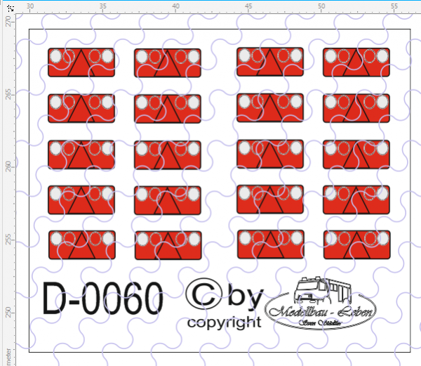 D-0060 Rückleuchten - Decalsatz 10 Paar 1:87