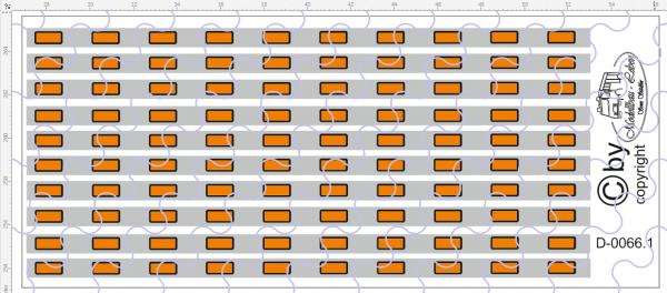 D-0066.1 Begrenzungslichter orange / Silber - Decalsatz 100 Stück 1:87