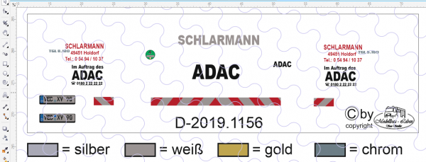 D-2019.1156 - ADAC Decalsatz Bergungsschriftzüge Schlarmann 1:87