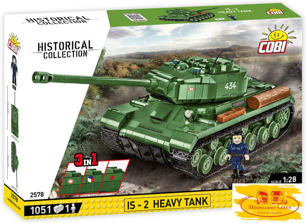 Cobi 2578 Historical Collection World War II IS-2 Schwerer Panzer 3in1 1051 Teile / 1 Figur