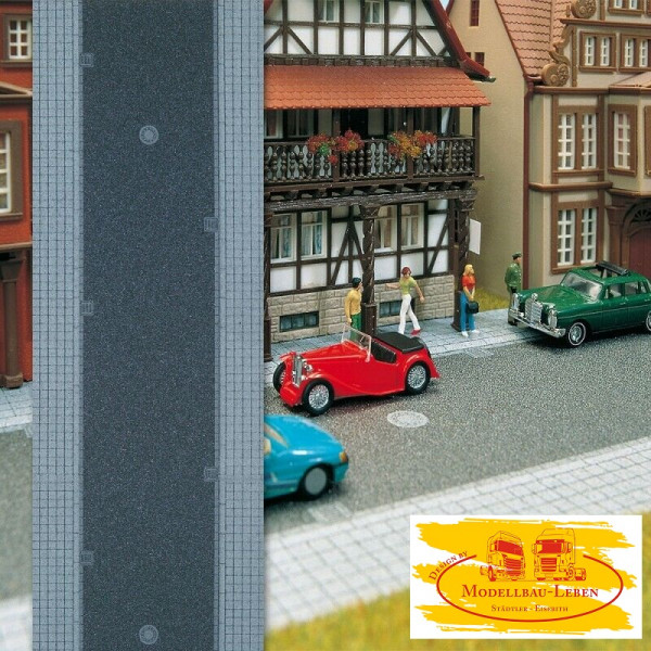 Busch 6038 H0 Stadt Straße 1m 110mm breit incl 2 Fußwegen Neu OVP 1:87