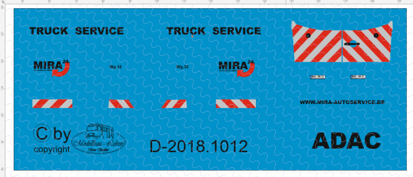 D-2018.1012 - Decalsatz ADAC Truck Service Mira 1:87