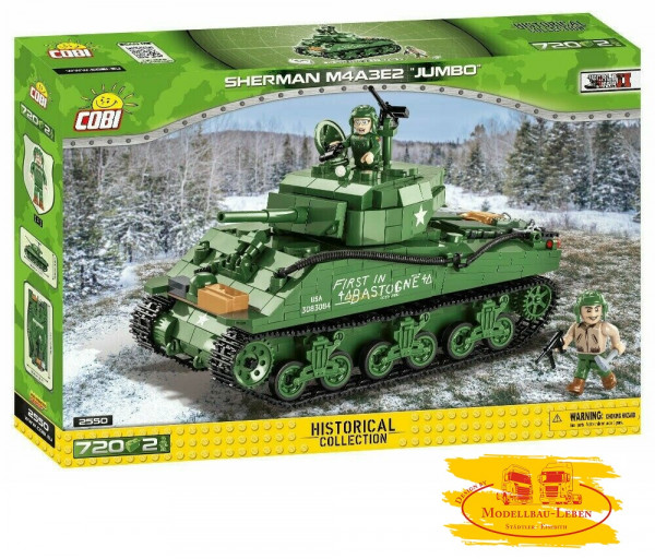 Cobi 2550 Historical Collection World War II Sherman M4A3E2 "JUMBO"- Bausatz 720 Teile 2 Figuren