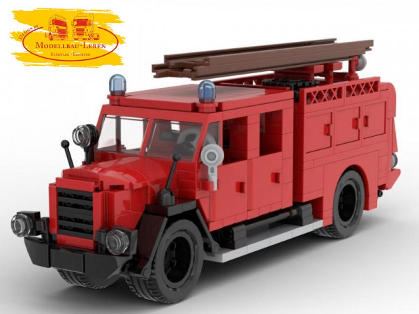 Bluebrixx 103336 Klassischer Feuerwehr Einsatzwagen Bausatz 302 Teile