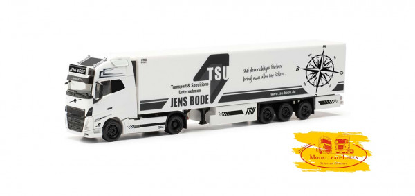 Herpa 317528 Jens Bode TSU, Volvo FH GL XL 2020 vollverspoilert Euro KühlKoffer Auflieger 1:87