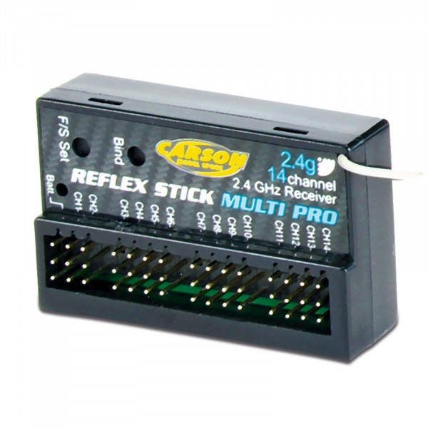 Carson 500501540 - Reflex Stick Multi Pro Empfänger 14 Kanal 2,4 GHz