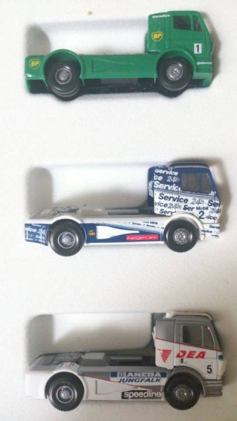 Wiking Truck Race Set - 3 MB SK Renntruck BP , Continental und DEA