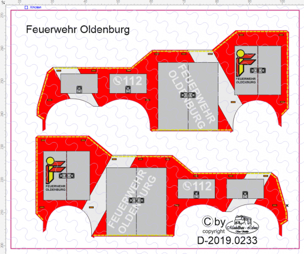 D-2019.0233 - Decalsatz, Wrecker, Empl, Bergefahrzeug, Beschriftung, Feuerwehr Oldenburg - 1 Stk - 1