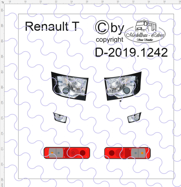 D-2019.1242 - Decalsatz Lichter Renault T - 1 Satz 1:87