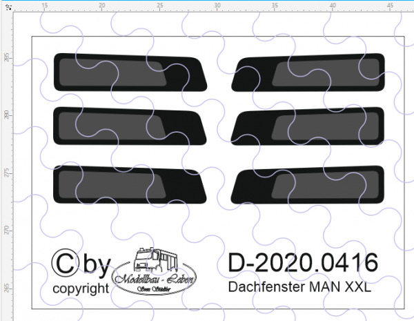 D-2020.0416 - Decalsatz MAN XXL Dachfenster - 3 Paar - 1:87