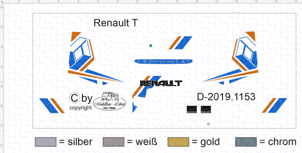 D-2019.1153 - Decalsatz Renault T Fahrhaus Seitenwand - 1 Satz 1:87