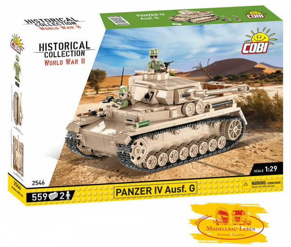 Cobi 2546 Historical Collection World War II Panzer IV Ausführung G - Bausatz 559 Teile 2 Figuren