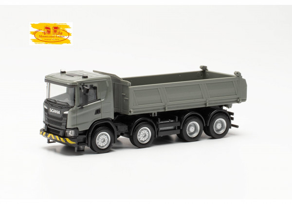 Herpa 315647 Scania CG 17 4-achs Baukipper, grau / gelb