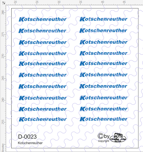 D-0023 Kotschenreuther 20 Stück - 1:87 Decal