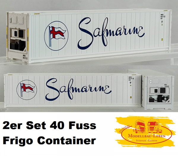 PI12404 2er Set 40" Frigo Container Safmarine , weiß 1:87