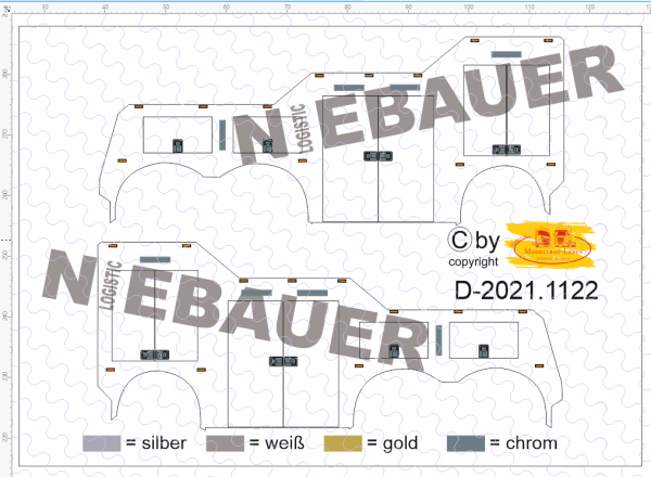 D-2021.1122 - Decalsatz Empl Bergefahrzeug Beschriftung Wunschdecal Niebauer Wrecker 1:87