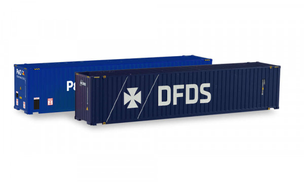 Herpa 076937 Zubehör Container-Set 2x 45 ft. High Cube Container, "P&O Ferrymaster / DFDS&q