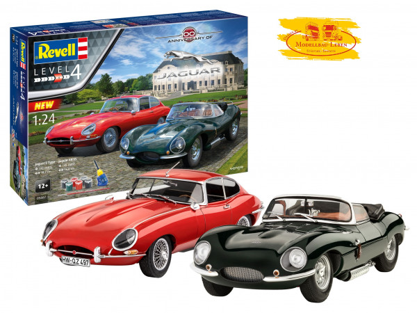 Revell 05667 Gift Set Jaguar 100th Anniversary 1:24 Bausatz Level 4 Jaguar Typ E und Typ XK-SS